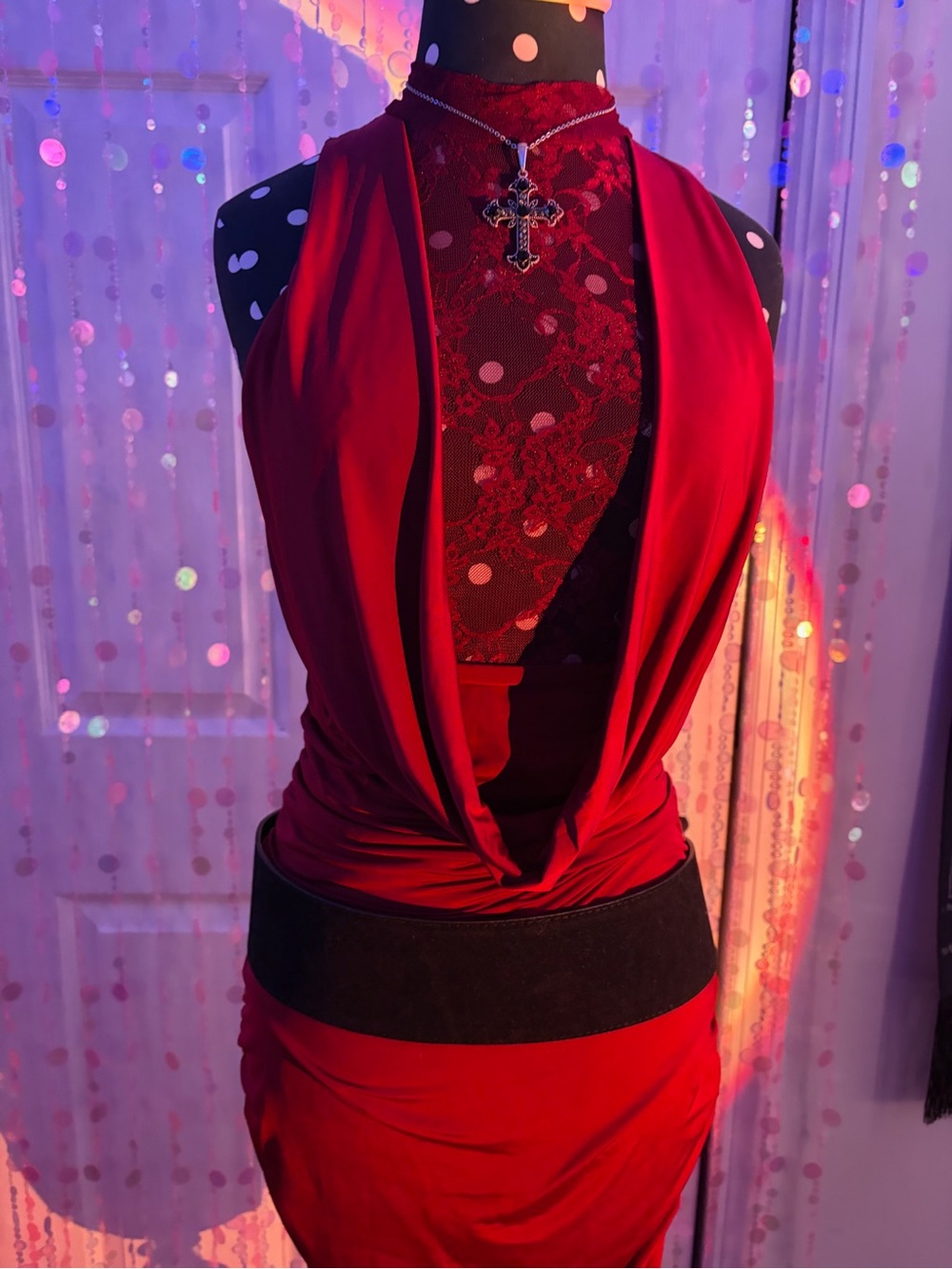 AKIRA Crimson Lace Mini Dress Size S